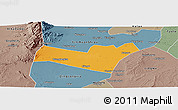 Political Panoramic Map of Yongning, semi-desaturated