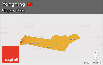 Political Panoramic Map of Yongning, single color outside
