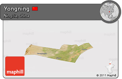 Satellite Panoramic Map of Yongning, cropped outside