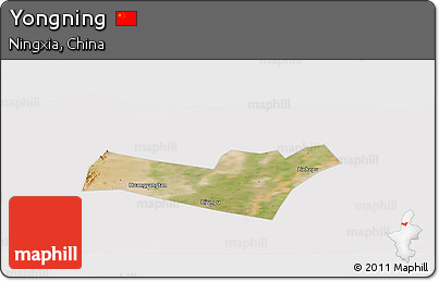 Satellite Panoramic Map of Yongning, cropped outside