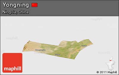 Satellite Panoramic Map of Yongning, cropped outside