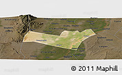 Satellite Panoramic Map of Yongning, darken