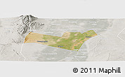Satellite Panoramic Map of Yongning, lighten, semi-desaturated