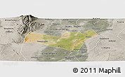 Satellite Panoramic Map of Yongning, semi-desaturated
