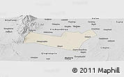 Shaded Relief Panoramic Map of Yongning, desaturated