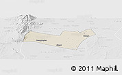 Shaded Relief Panoramic Map of Yongning, lighten, desaturated