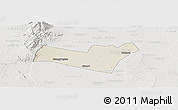 Shaded Relief Panoramic Map of Yongning, lighten, semi-desaturated