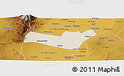 Shaded Relief Panoramic Map of Yongning, physical outside