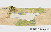Shaded Relief Panoramic Map of Yongning, satellite outside