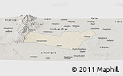 Shaded Relief Panoramic Map of Yongning, semi-desaturated