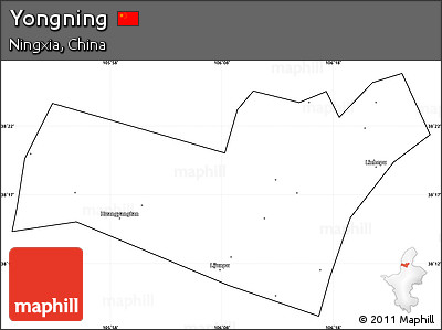 Blank Simple Map of Yongning, cropped outside