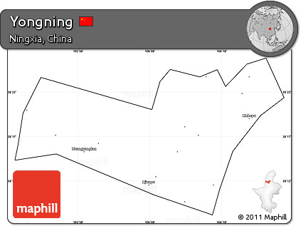 Blank Simple Map of Yongning, cropped outside