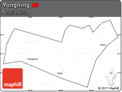 Blank Simple Map of Yongning, cropped outside