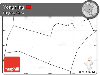 Blank Simple Map of Yongning, no labels