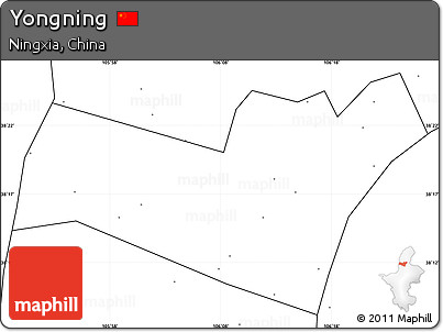 Blank Simple Map of Yongning, no labels