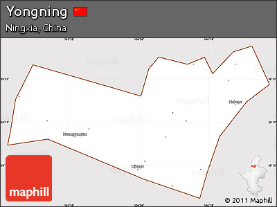 Classic Style Simple Map of Yongning, cropped outside