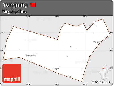 Classic Style Simple Map of Yongning, cropped outside