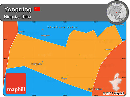 Political Simple Map of Yongning