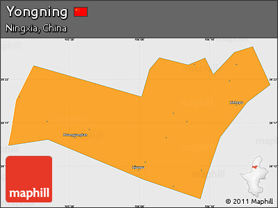 Political Simple Map of Yongning, single color outside