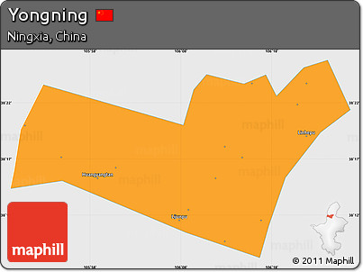 Political Simple Map of Yongning, single color outside