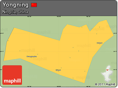 Savanna Style Simple Map of Yongning, single color outside