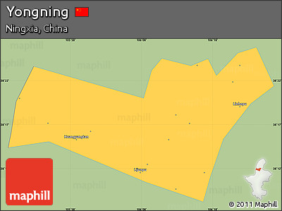 Savanna Style Simple Map of Yongning, single color outside