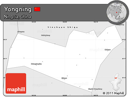 Silver Style Simple Map of Yongning
