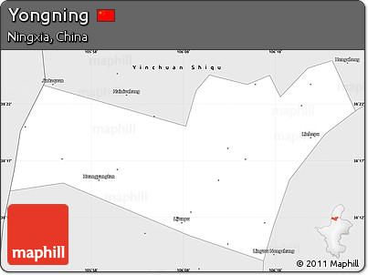 Silver Style Simple Map of Yongning
