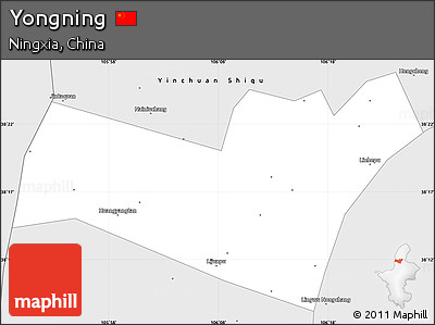 Silver Style Simple Map of Yongning