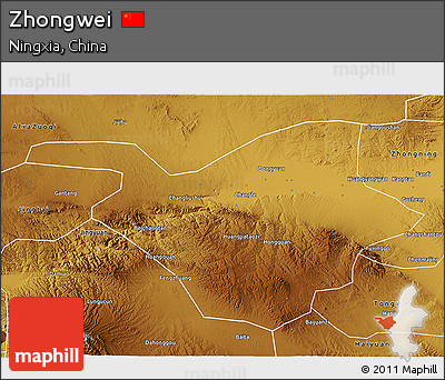Physical 3D Map of Zhongwei