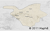 Shaded Relief 3D Map of Zhongwei, lighten, desaturated