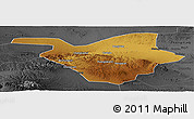 Physical Panoramic Map of Zhongwei, darken, desaturated