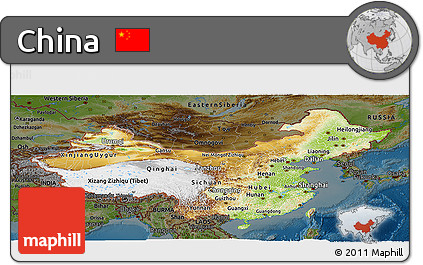Physical Panoramic Map of China, darken