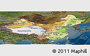 Physical Panoramic Map of China, darken