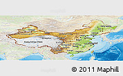 Physical Panoramic Map of China, lighten, land only