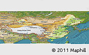 Physical Panoramic Map of China, satellite outside