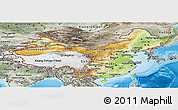 Physical Panoramic Map of China, semi-desaturated, land only