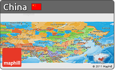 Political Panoramic Map of China