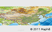 Satellite Panoramic Map of China, physical outside