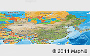 Satellite Panoramic Map of China, political outside