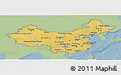 Savanna Style Panoramic Map of China, single color outside