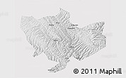 Physical 3D Map of Baima, cropped outside