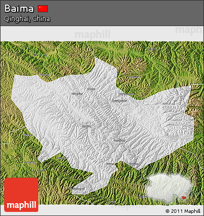 Physical 3D Map of Baima, satellite outside