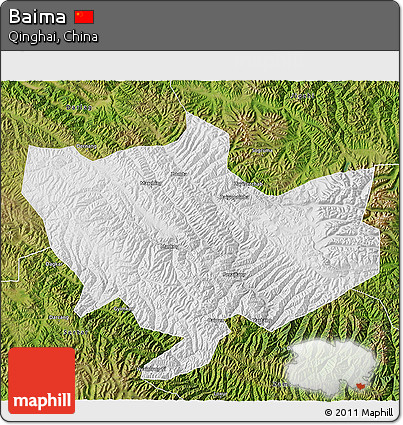Physical 3D Map of Baima, satellite outside