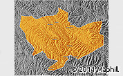 Political 3D Map of Baima, desaturated