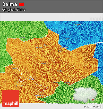 Political 3D Map of Baima