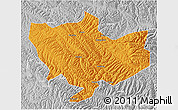 Political 3D Map of Baima, lighten, desaturated