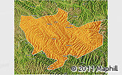 Political 3D Map of Baima, satellite outside