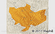 Political 3D Map of Baima, shaded relief outside