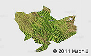 Satellite 3D Map of Baima, single color outside